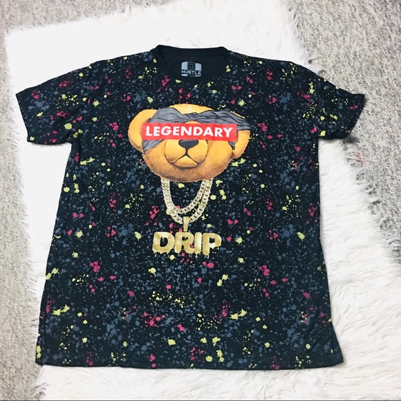 Hustle Shirt Black Legendary Pick Paint Splash 2XL - Picture 2 of 11